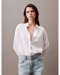 Calvin Klein - Relaxed Solid Button-down Shirt - Lyst