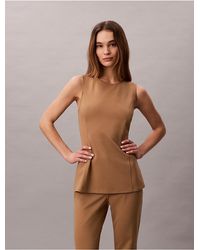 Calvin Klein - Ponte Sleeveless Top - Lyst