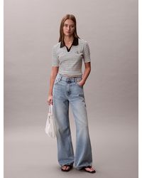 Calvin Klein - Slim Ribbed Stripe Polo Shirt - Lyst