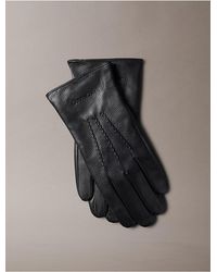 Calvin Klein - Pebble Leather Gloves - Lyst