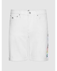 Calvin Klein Shorts denim slim - Blanco