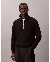 Calvin Klein - Pullover Mit 1/4-Reißverschluss Aus Technischem Strick - Lyst