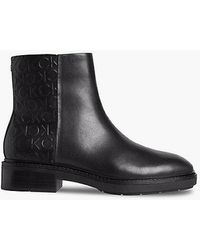 Calvin Klein - Leather Ankle Boots - - Black - Women - EU 38 - Lyst