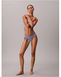 Calvin Klein - Microfiber Stretch With Lace Thong - Lyst