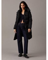 Calvin Klein - Abrigo de plumas largo con capucha - Lyst