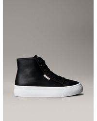 Calvin Klein - Hoge Leren Plateausneakers - Lyst