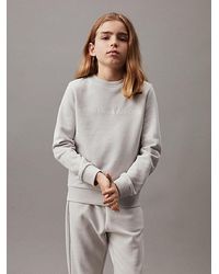 Calvin Klein - Sudadera infantil de felpa con logo - Lyst
