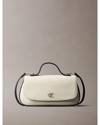 Calvin Klein - Cotton Canvas Top Handle Shoulder Bag - Lyst