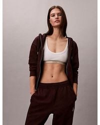 Calvin Klein - Badstof Hoodie Met Rits En Monologo - Lyst