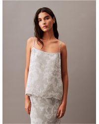 Calvin Klein - Chiffon Botanic Print Tank Top - Lyst
