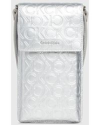 Calvin Klein - Metallic-Crossbody Phone Bag - Lyst