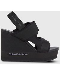 Calvin Klein - Recycled Lycra Platform Wedge Sandals - Lyst