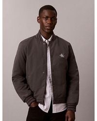 Calvin Klein - Jeans Material Mix Varsity Bomber Jacket - Lyst