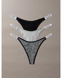 Calvin Klein - 3 Pack Dipped Thongs Icon Logo - Lyst