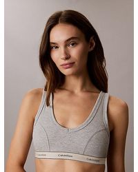 Calvin Klein - Lightly Lined Triangle Bralette Heritage Cotton Stretch - Lyst