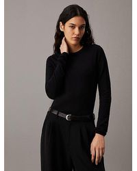 Calvin Klein - Slim Trui Van Katoen Kasjmier - Lyst