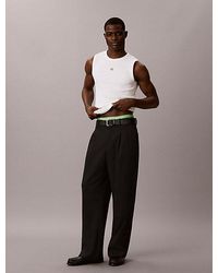 Calvin Klein - Jeans Slim Ribbed Badge Tank Top - Lyst
