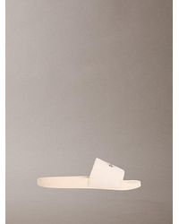 Calvin Klein - Konturierte Logo-Slippers Aus Canvas - Lyst