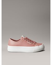 Calvin Klein - Leather Comfort Platform Trainers - Lyst