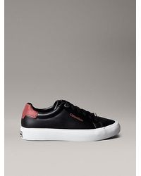 Calvin Klein - Smooth Leather Embossed Logo Trainers - Lyst