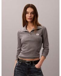 Calvin Klein - Jeans Woven Monologo Henley Turtleneck Sweatshirt - Lyst