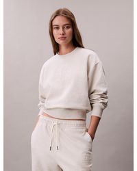 Calvin Klein - Cotton Terry Monogram Sweatshirt - Lyst