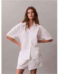 Calvin Klein - Pyjama Button Down Shirt Icon Cotton Poplin - Lyst