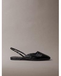 Calvin Klein - Metallic Leather Slingback Ballerinas - Lyst