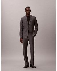 Calvin Klein - Slim Wool Textured Suit Trousers - Lyst