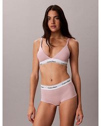 Calvin Klein - Lightly Lined Triangle Bralette Icon Cotton Modal - Lyst