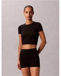 Calvin Klein - Rib Emblem Seamless Shortie - Lyst