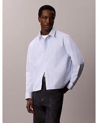 Calvin Klein - Jeans Relaxed Cropped Oxford Stripe Shirt - Lyst
