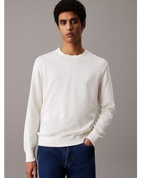 Calvin Klein - Trui Van Glad Katoen Met Monogram - Lyst