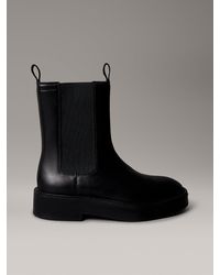 Calvin Klein - Leather Stacked Heel Chelsea Boots - Lyst