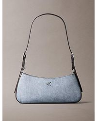 Calvin Klein - Small Denim Monogram Logo Shoulder Bag - Lyst