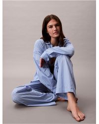 Calvin Klein - Cotton Poplin Logo Pyjama Pants - Lyst