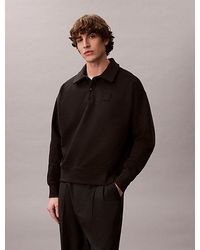 Calvin Klein - Heavy Jersey Logo Long Sleeve Polo Shirt - Lyst