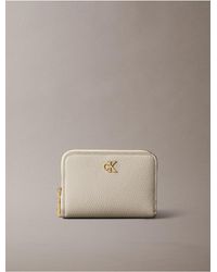 Calvin Klein - Minimal Monogram Zip Flap Wallet - Lyst