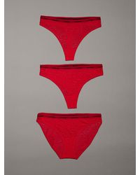 Calvin Klein - Lots De 3 Slip Brésilien, String Et Culotte En Dentelle - Lyst