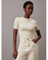 Calvin Klein - Camiseta slim de modal de canalé - Lyst