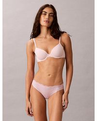 Calvin Klein - Bikini Briefs Microfibre Stretch With Lace - Lyst
