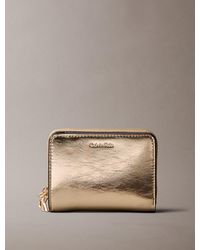 Calvin Klein - Metallic Monogram Zip Wallet - Lyst