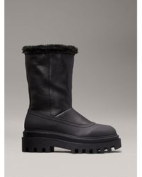 Calvin Klein - Botas de invierno de piel con plataforma - Lyst
