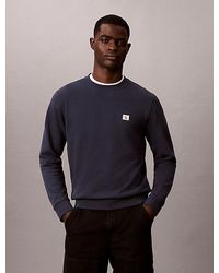 Calvin Klein - Jeans Cotton Terry Badge Sweatshirt - Lyst