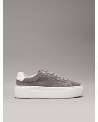 Calvin Klein - Suede Platform Trainers - Lyst