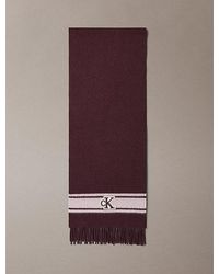 Calvin Klein - Wool Monogram Stripe Scarf - Lyst