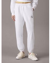 Calvin Klein - Pantalón deportivo de felpa de algodón con monograma - Lyst