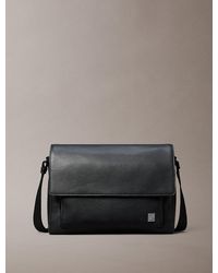 Calvin Klein - Saffiano Emblem Logo Messenger Bag - Lyst