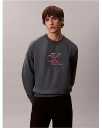 Calvin Klein - Calvin Klein Premium Terry Monologo Relaxed Sweatshirt - Lyst