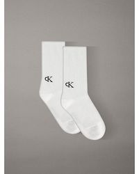 Calvin Klein - Jeans 2 Pack Logo Tab Crew Socks - Lyst